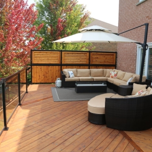 backyard deck and fence