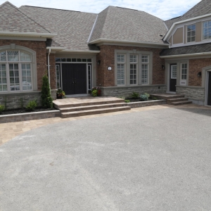 stone driveway and patio