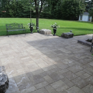 interlock stone backyard patio