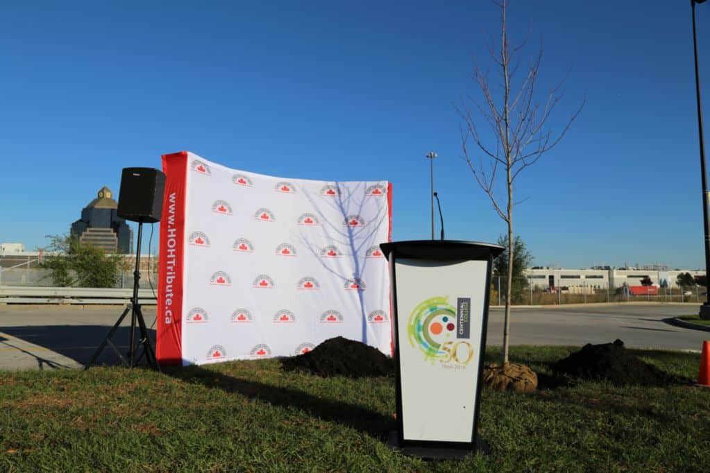 Treet planting ceremony at Centennial College