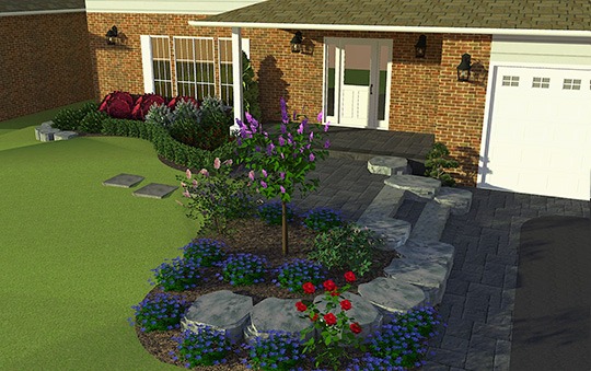 frontyard and interlock patio design