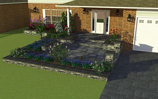 front yard design rendering