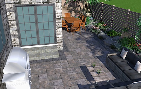 backyard interlock patio design