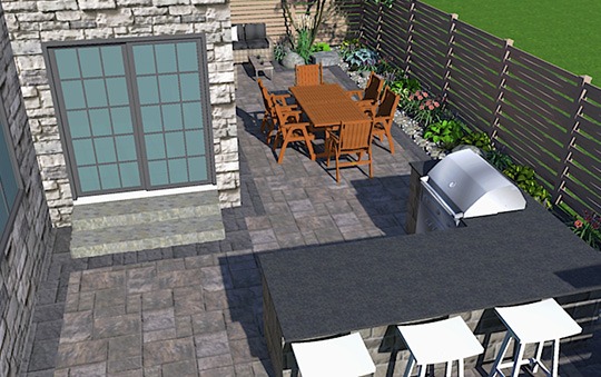 outdoor kitchen and patio design