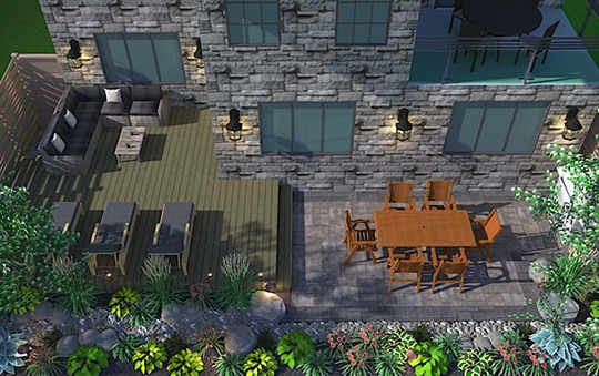 interlock patio and composite deck design