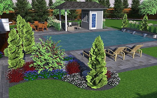 backyard patio and pool design