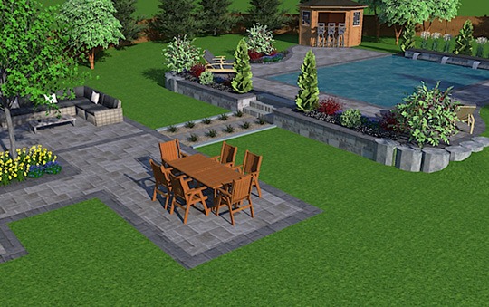 backyard patio landscape design
