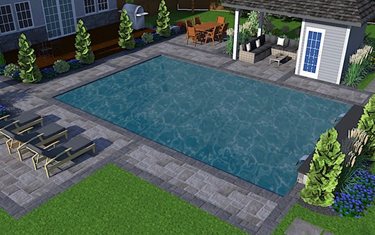 interlock surrounding pool design