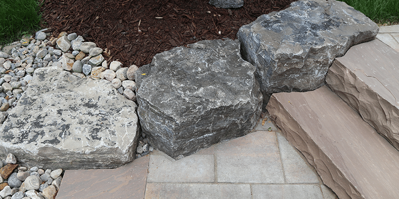 stones along walkway