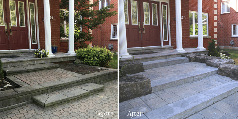 Before and After of front landscaping 