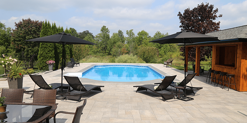 beautifully landscaped pool