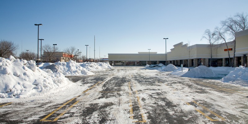 SNow piles in parking lot